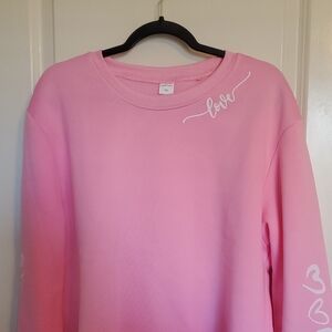 Pink Sweatshirt with Love Design NWOT